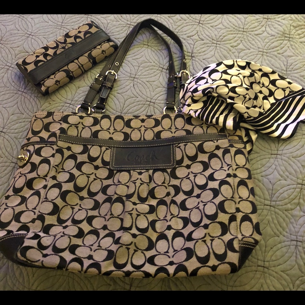 Coach Shoulder Bag Wallet and Scarf
